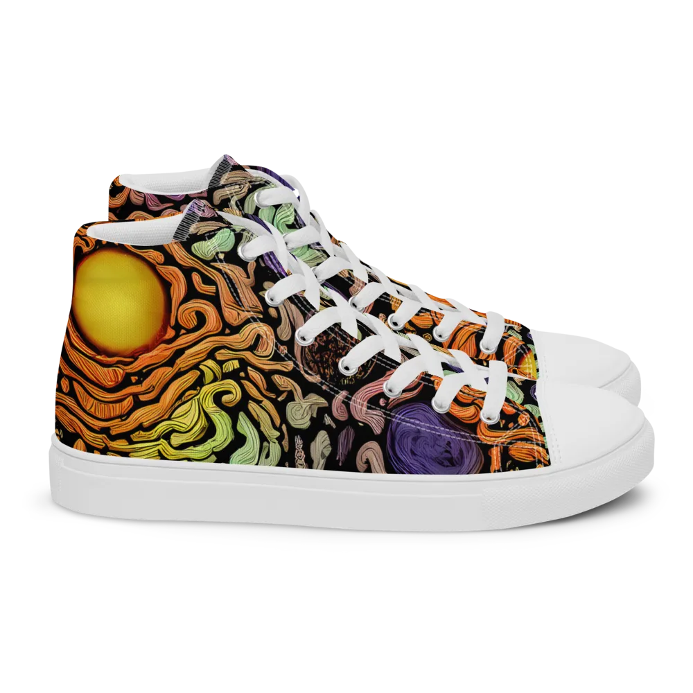 Psychedelic Harvest on Women's High Top Canvas Shoes — Right