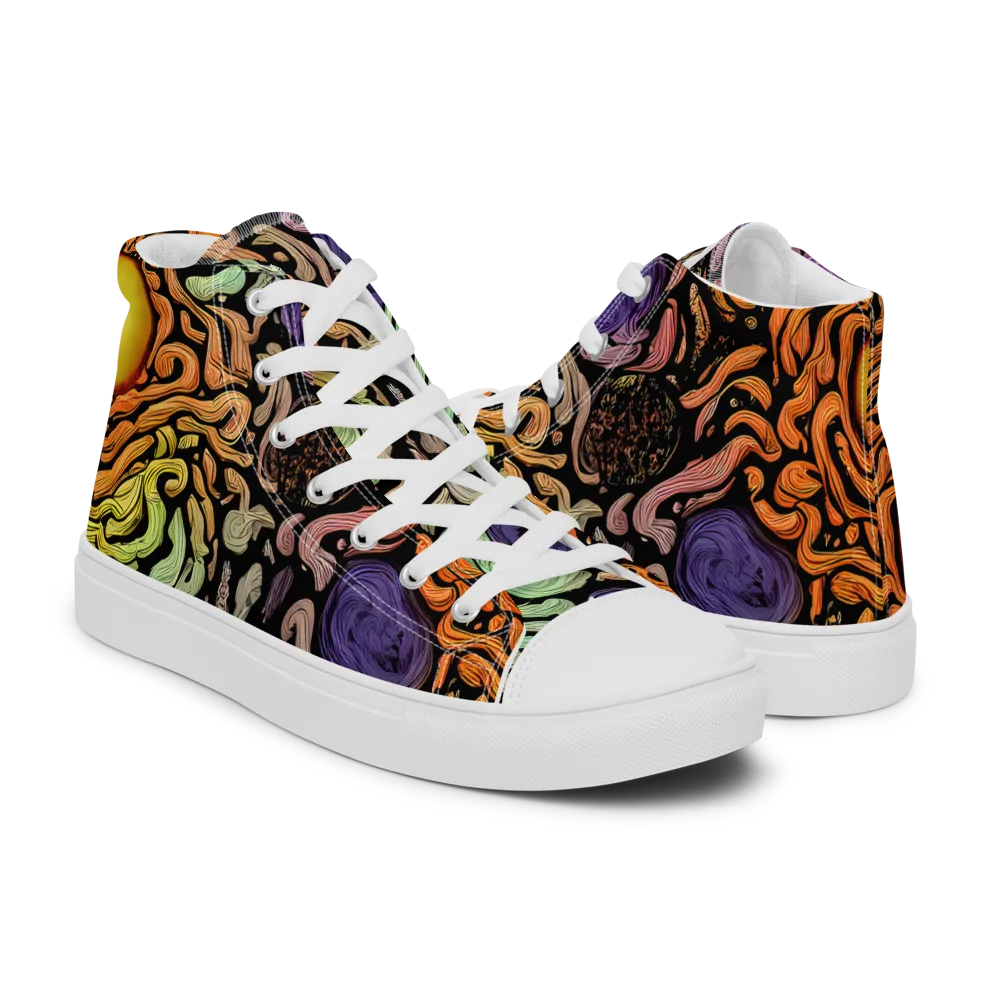 Psychedelic Harvest on Women's High Top Canvas Shoes — Right