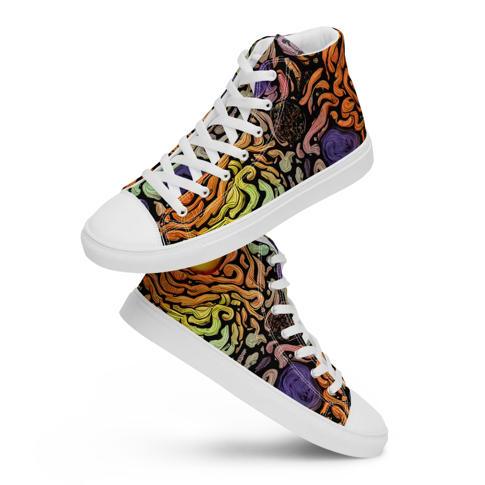Psychedelic Harvest on Women's High Top Canvas Shoes — Front