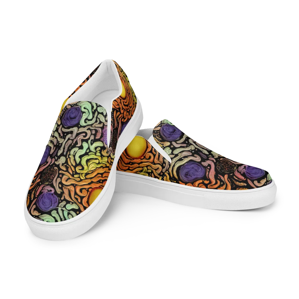 Psychedelic Harvest on Men's Slip-On Canvas Shoes — Left Front