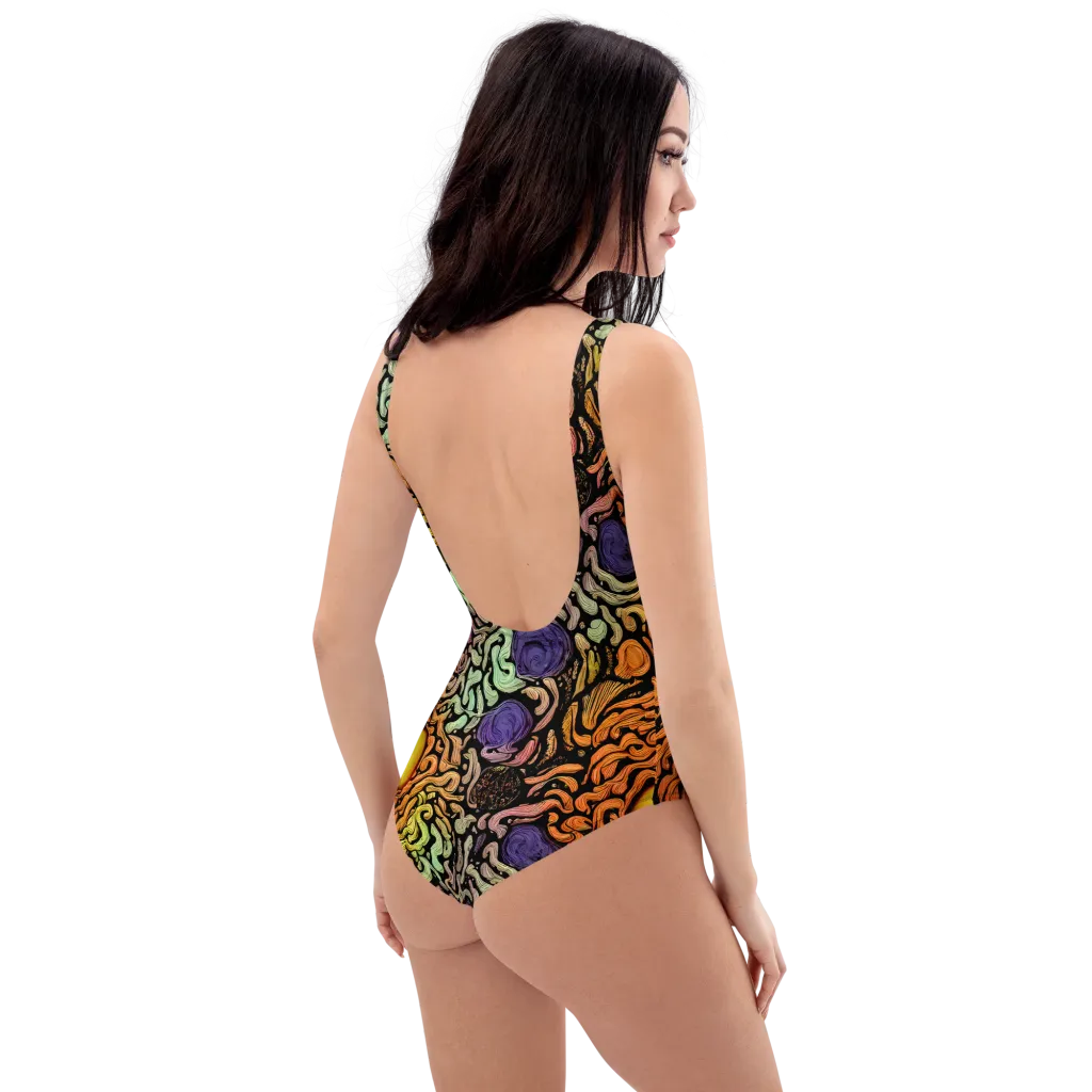 Psychedelic Harvest on One-Piece Swimsuit — Right Back