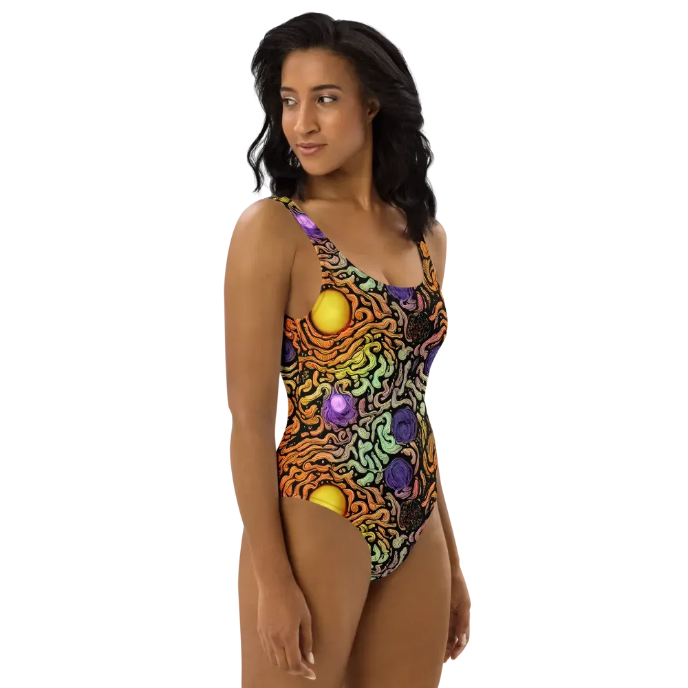 Psychedelic Harvest on One-Piece Swimsuit — Right