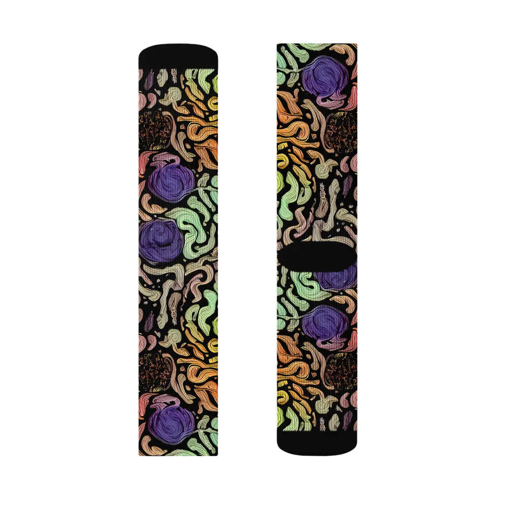 Psychedelic Harvest on Socks — Right Sock