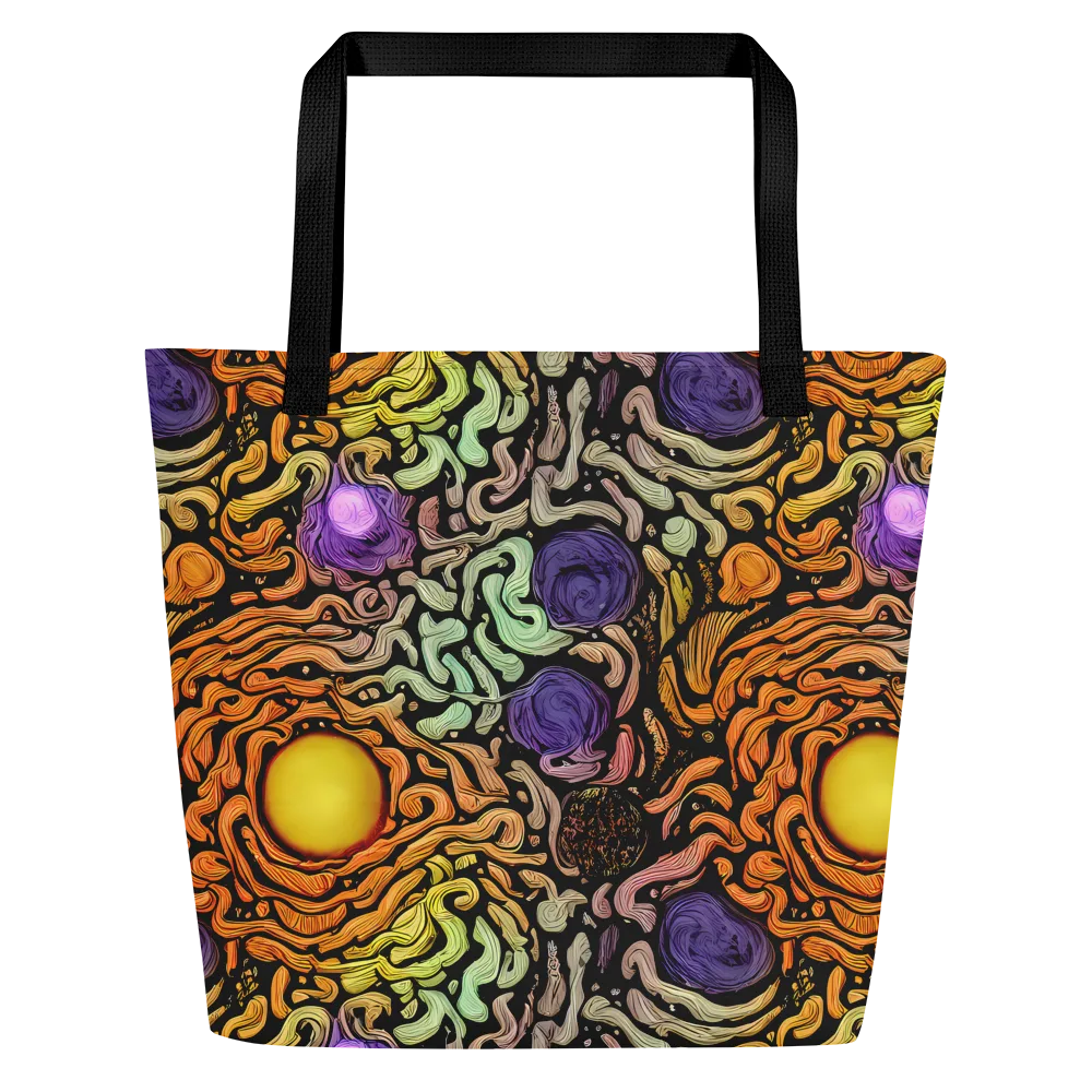 Psychedelic Harvest on Large Tote Bag W/ Pocket — Front