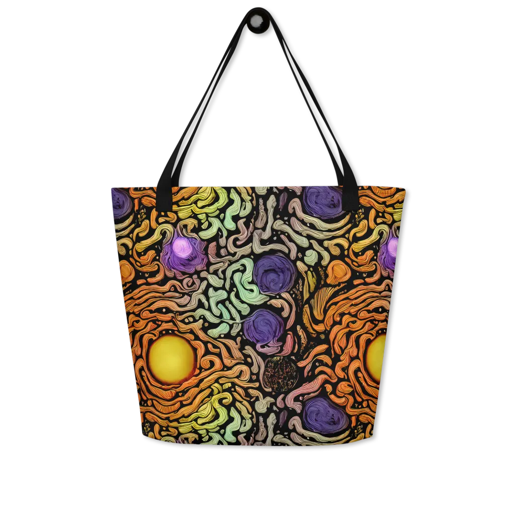 Psychedelic Harvest on Large Tote Bag W/ Pocket — Front
