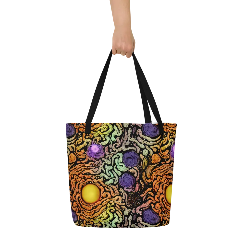 Psychedelic Harvest on Large Tote Bag W/ Pocket — Front
