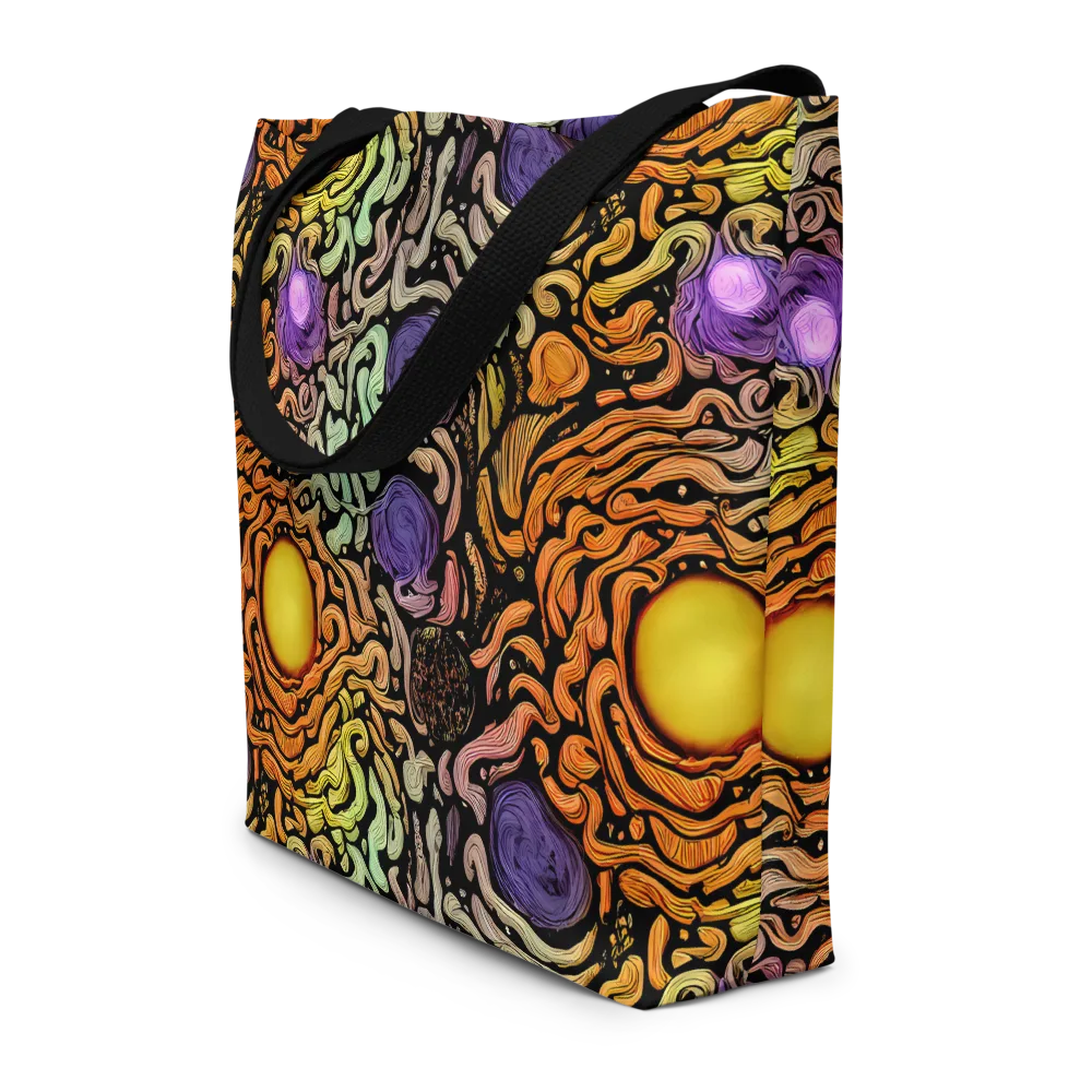Psychedelic Harvest on Large Tote Bag W/ Pocket — Front