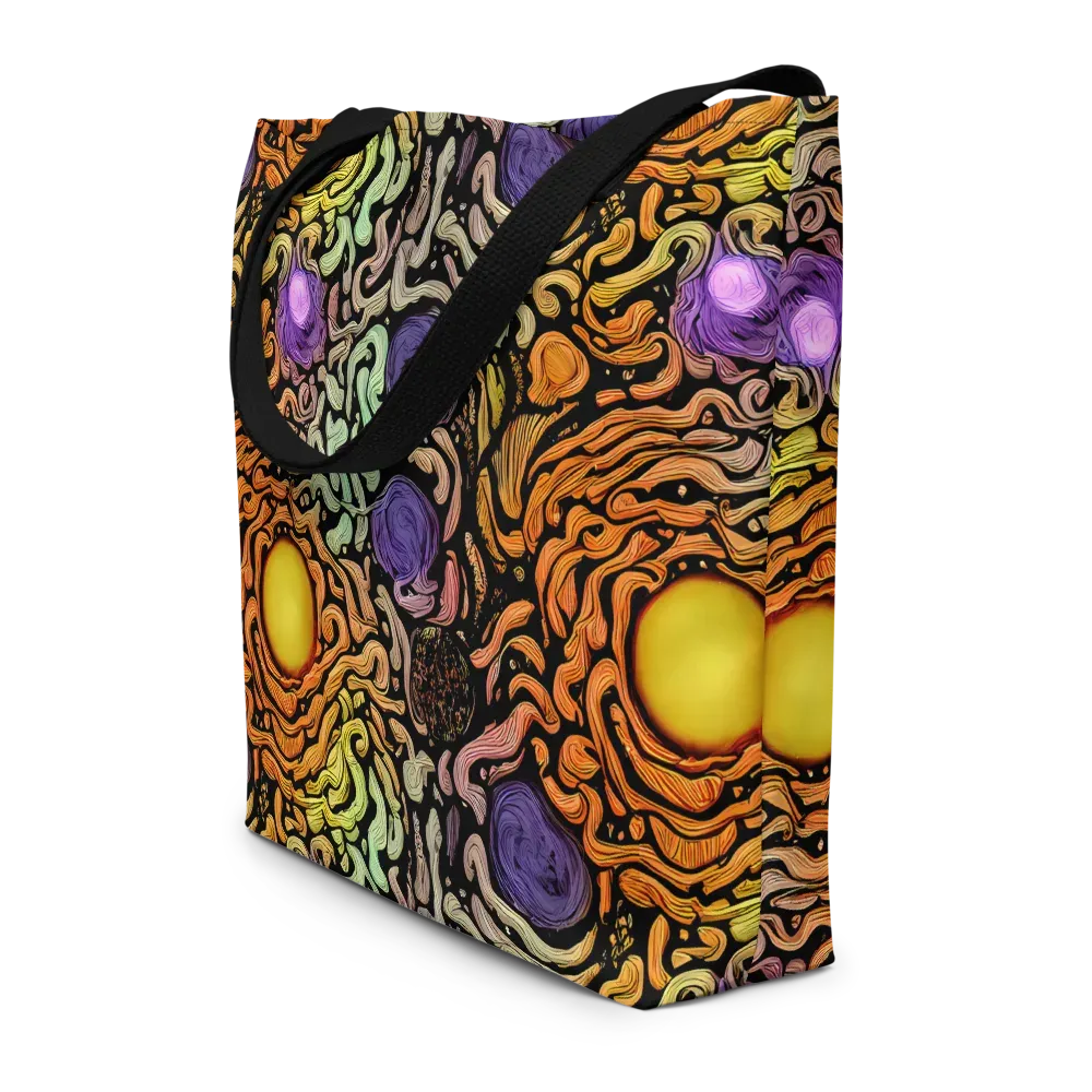 Psychedelic Harvest on Large Tote Bag W/ Pocket — Front