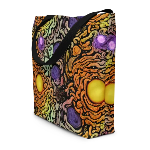 Psychedelic Harvest on a Large Tote Bag W/ Pocket