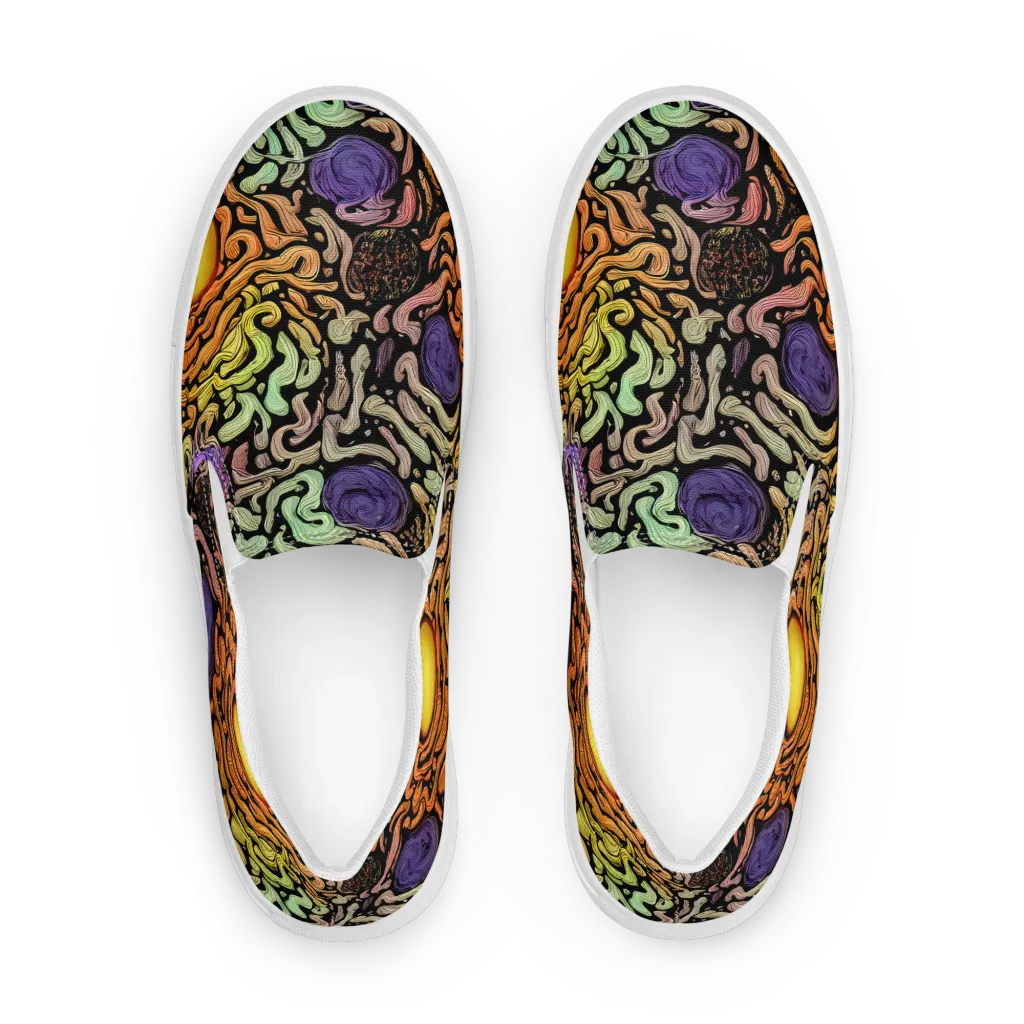 Psychedelic Harvest on Women's Slip-On Canvas Shoes — Front