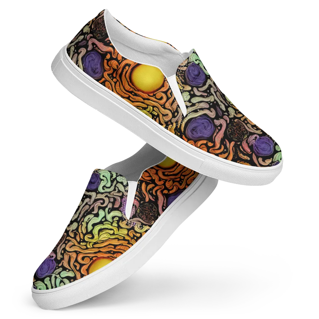 Psychedelic Harvest on Women's Slip-On Canvas Shoes — Front