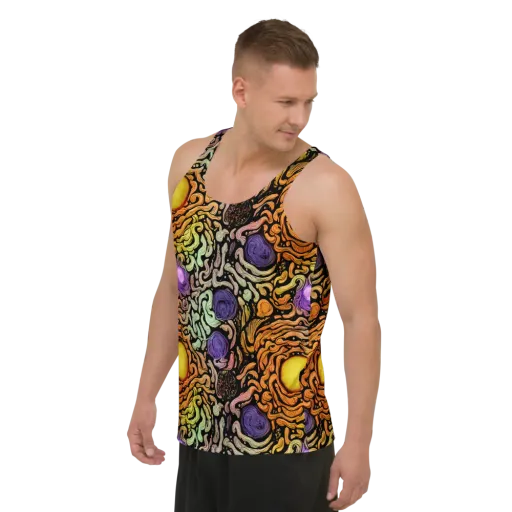 Psychedelic Harvest on a Men's Tank Top