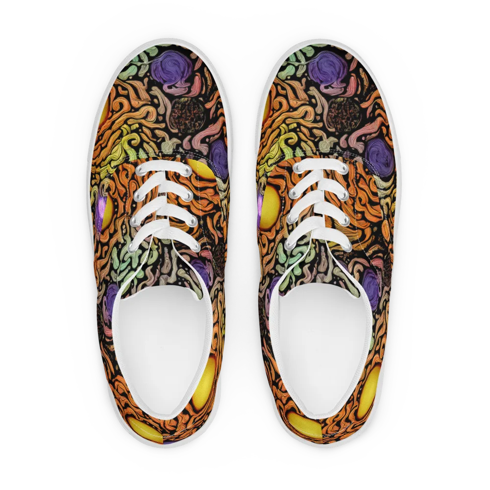 Psychedelic Harvest on Men's Lace-Up Canvas Shoes — Front