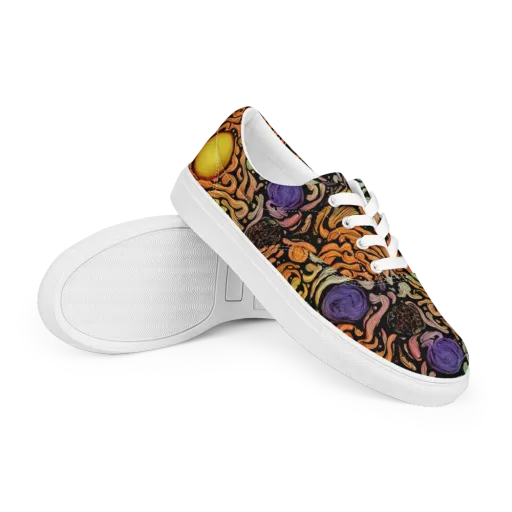 Psychedelic Harvest on a Men's Lace-Up Canvas Shoes