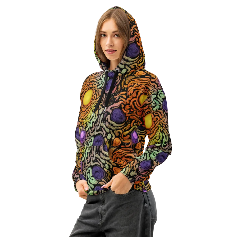 Psychedelic Harvest on Cotton Hoodie — Left Front