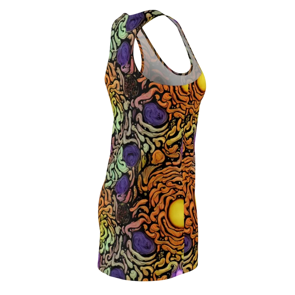 Psychedelic Harvest on Racerback Dress — Back Side