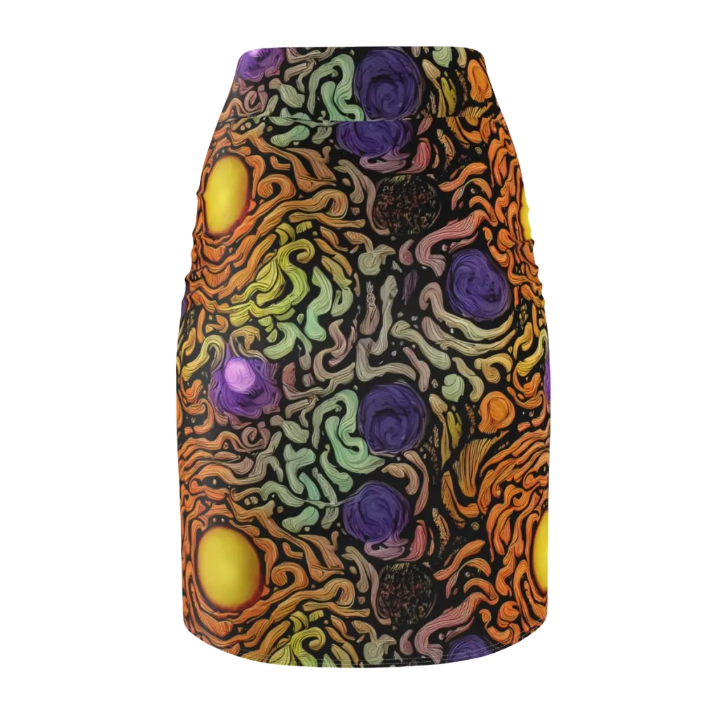 Psychedelic Harvest on Pencil Skirt — Back
