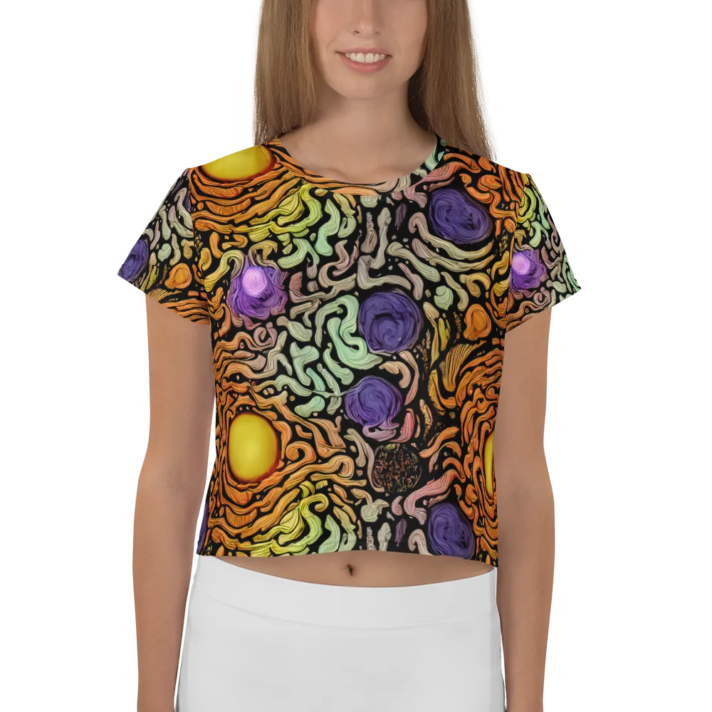 Psychedelic Harvest on Crop Tee — Front