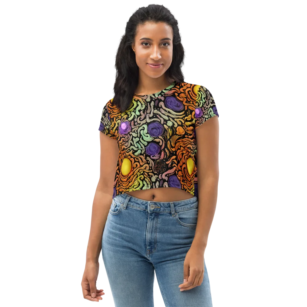 Psychedelic Harvest on Crop Tee — Front