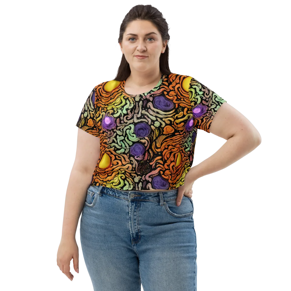 Psychedelic Harvest on Crop Tee — Front