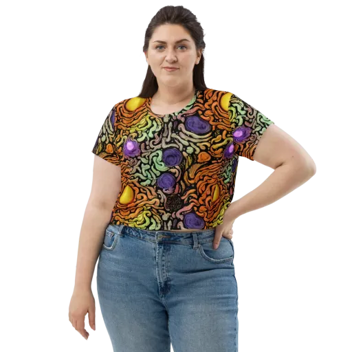 Psychedelic Harvest on a Crop Tee