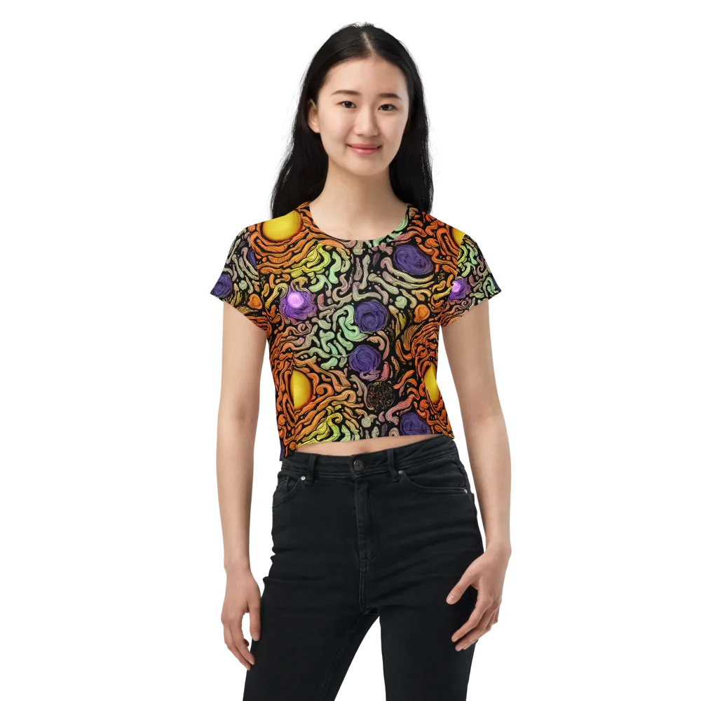 Psychedelic Harvest on Crop Tee — Front