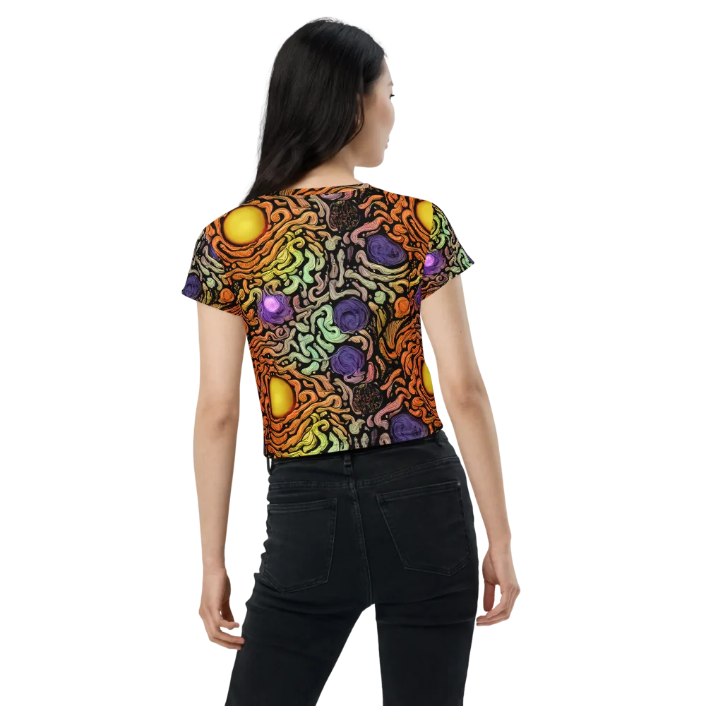 Psychedelic Harvest on Crop Tee — Back