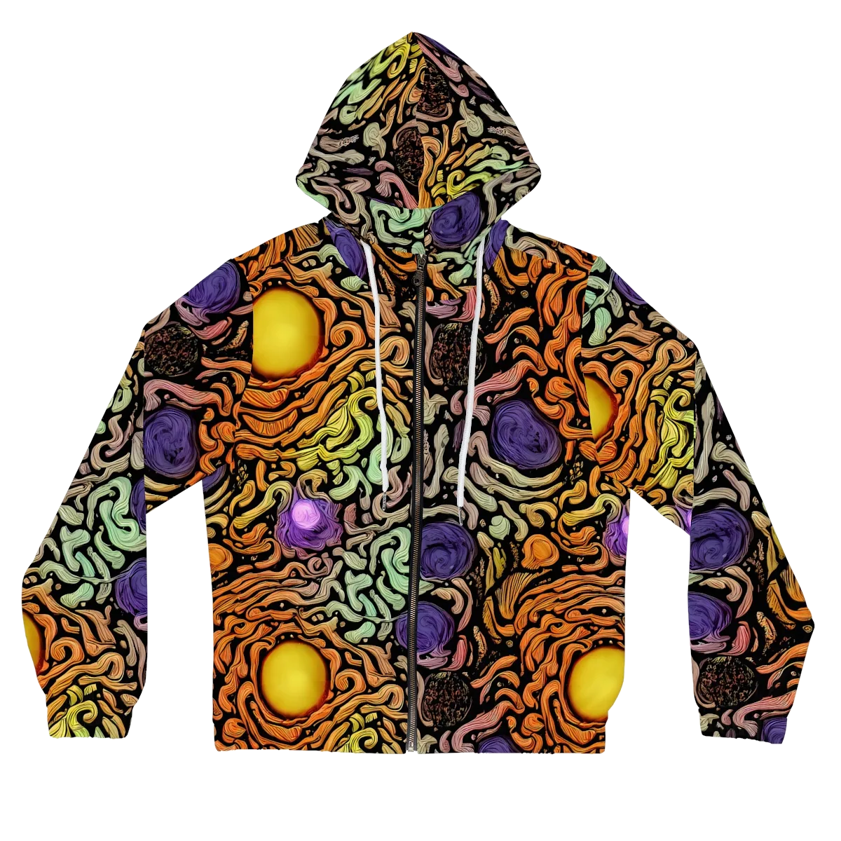 Psychedelic Harvest on Women's Full-Zip Hoodie — Front