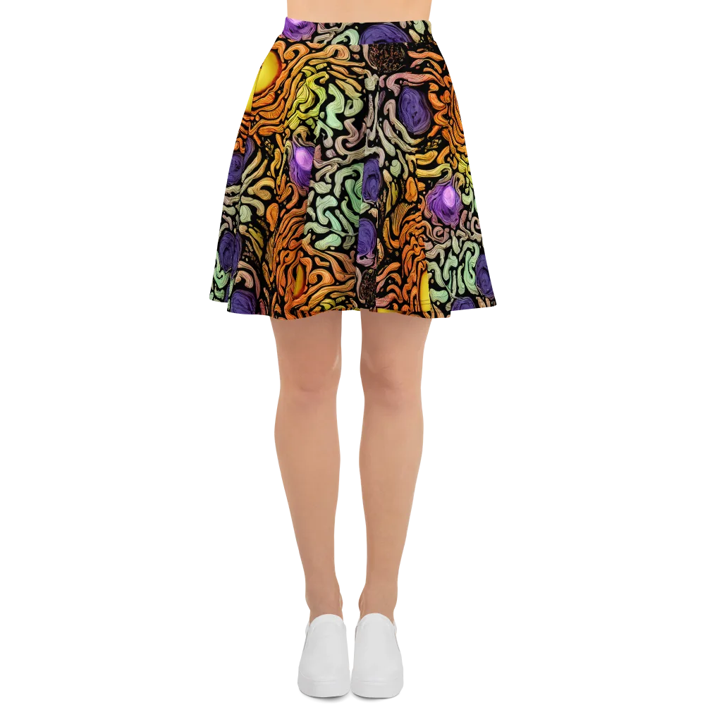 Psychedelic Harvest on Skater Skirt — Front