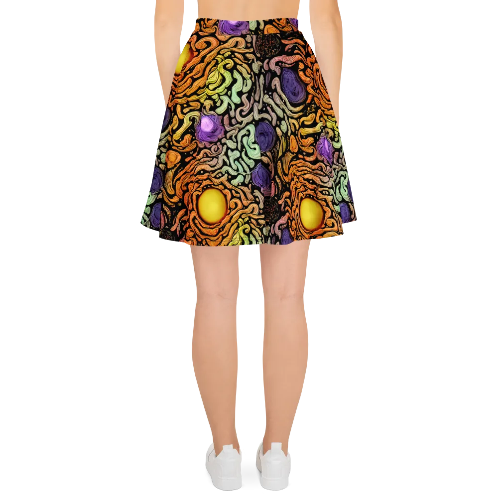 Psychedelic Harvest on Skater Skirt — Back