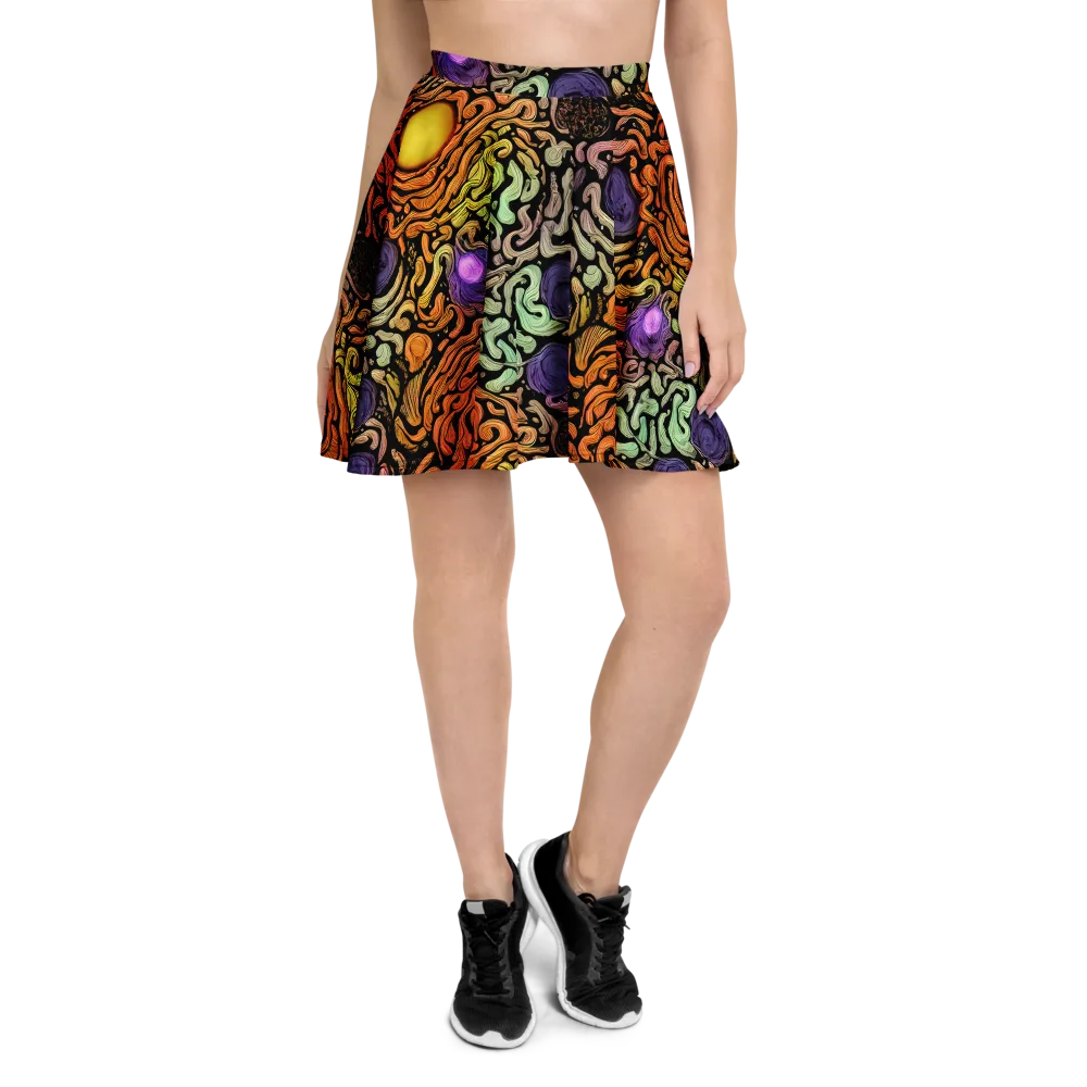 Psychedelic Harvest on Skater Skirt — Front