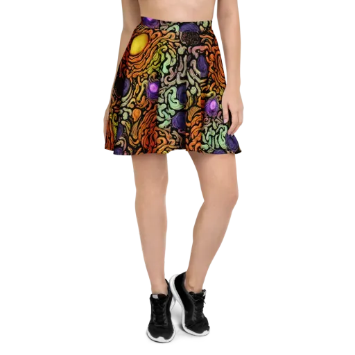 Psychedelic Harvest on a Skater Skirt