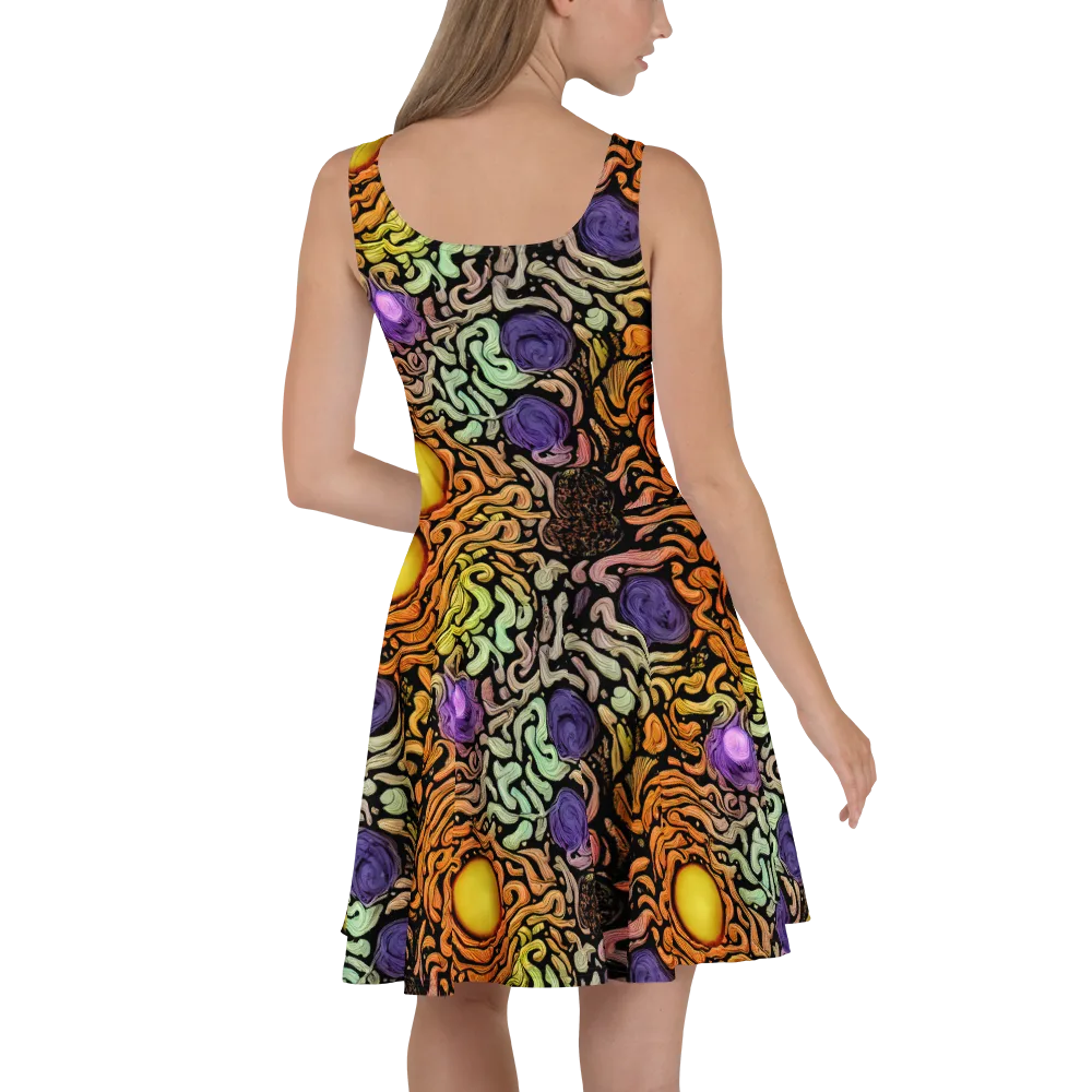 Psychedelic Harvest on Skater Dress — Back