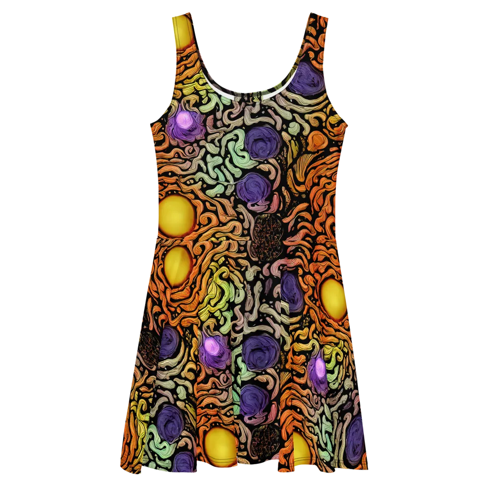 Psychedelic Harvest on Skater Dress — Front