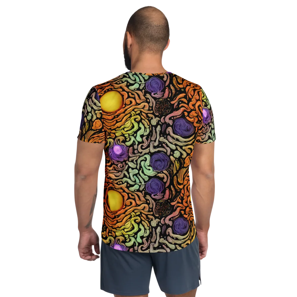 Psychedelic Harvest on Men's Athletic T-Shirt — Back