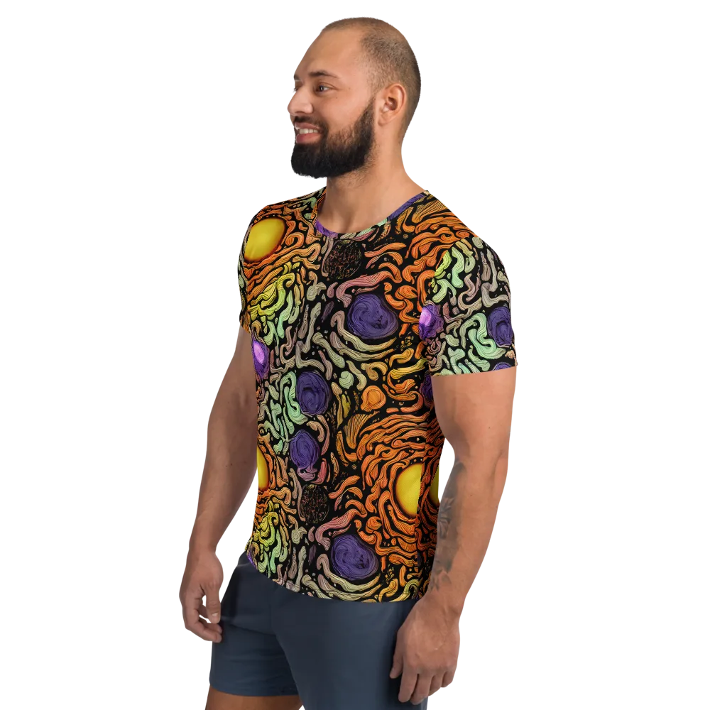 Psychedelic Harvest on Men's Athletic T-Shirt — Left