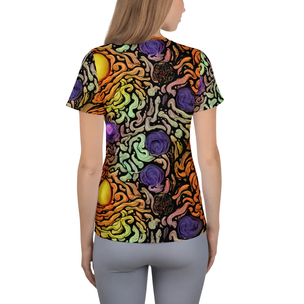 Psychedelic Harvest on Women's Athletic T-Shirt — Back