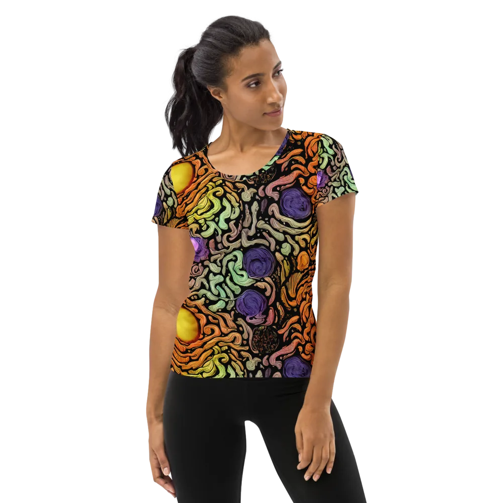 Psychedelic Harvest on Women's Athletic T-Shirt — Front
