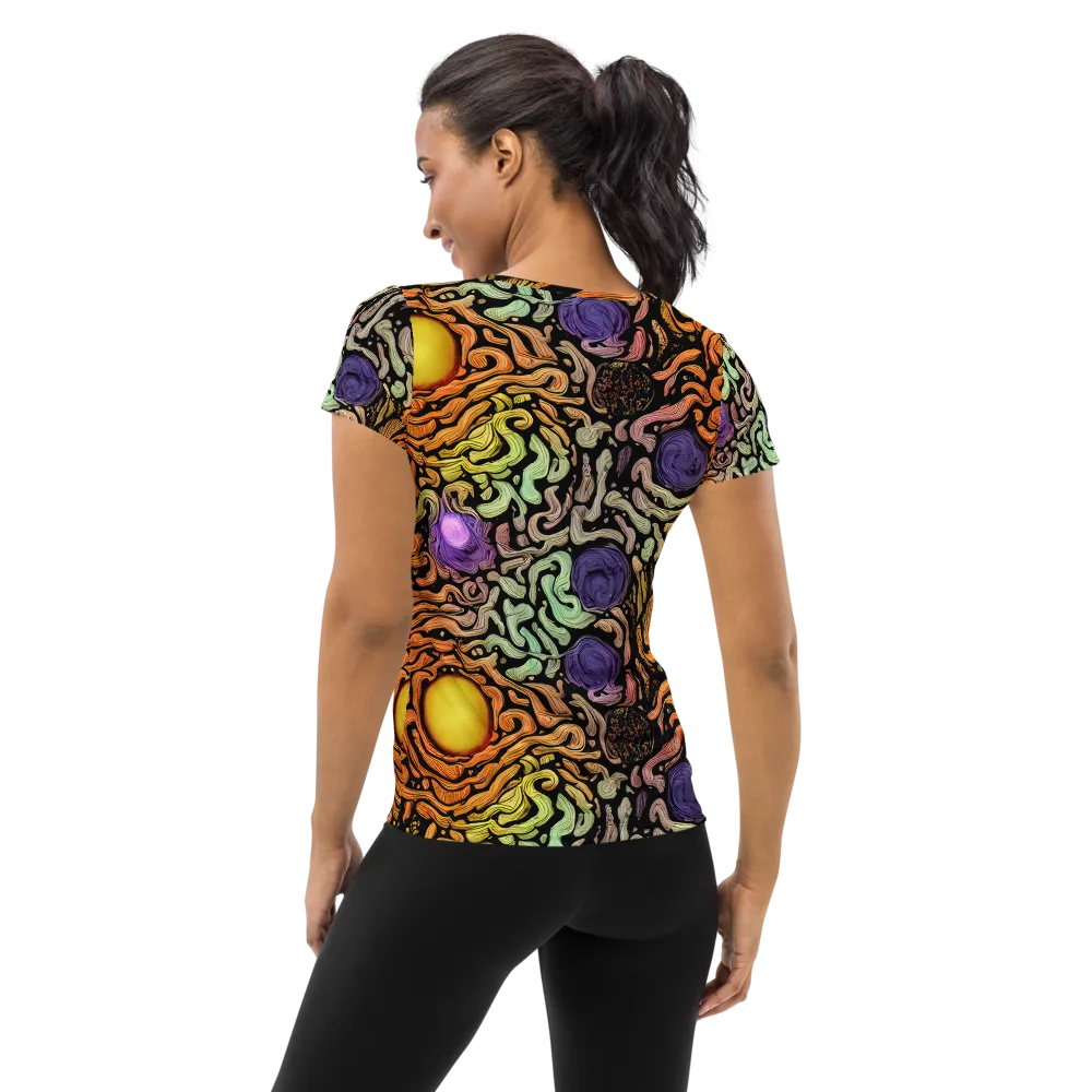Psychedelic Harvest on Women's Athletic T-Shirt — Back