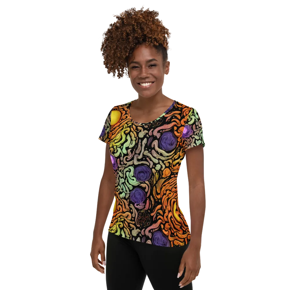 Psychedelic Harvest on Women's Athletic T-Shirt — Left