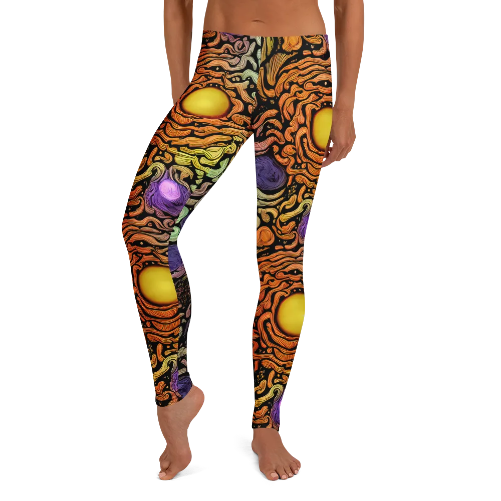 Psychedelic Harvest on Leggings — Front