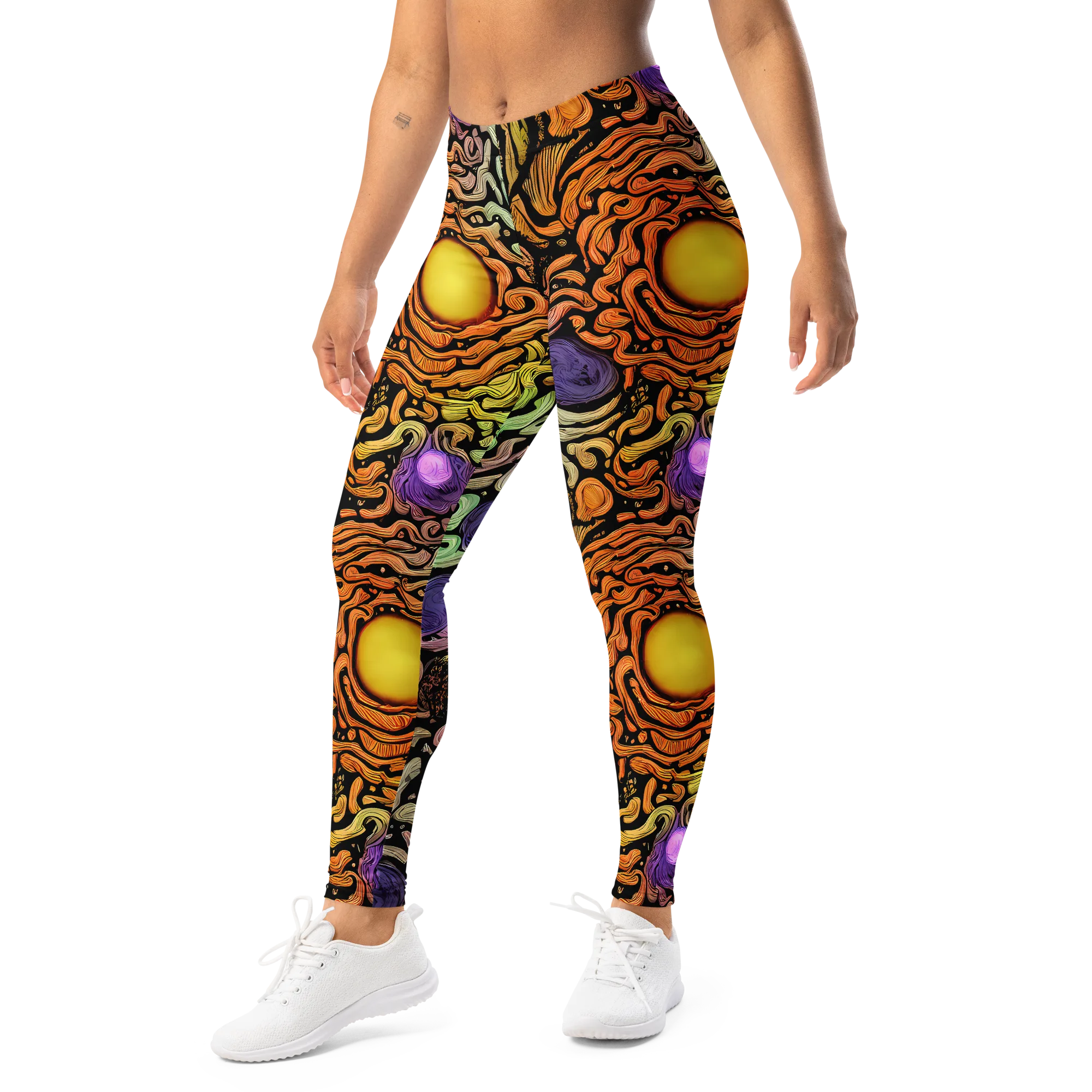 Psychedelic Harvest on Leggings — Left Front