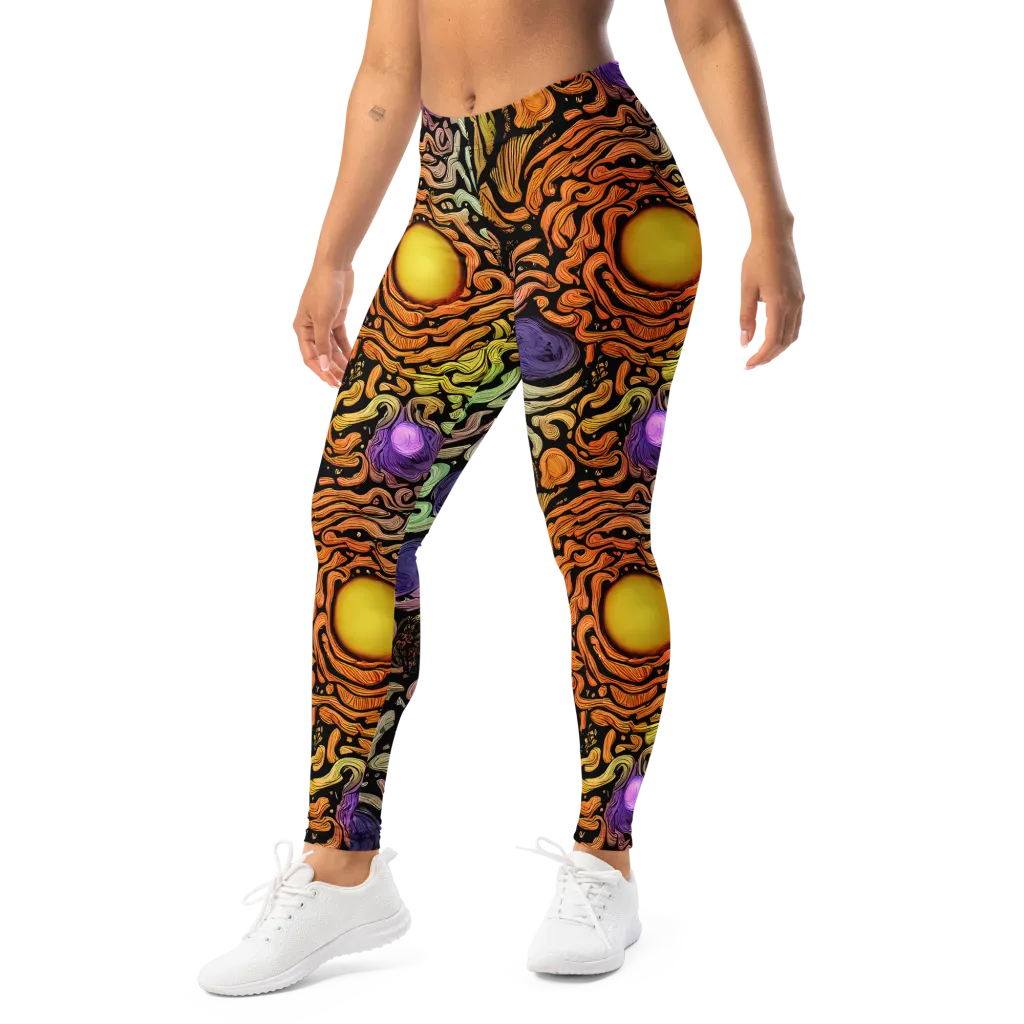 Psychedelic Harvest on Leggings — Left Front