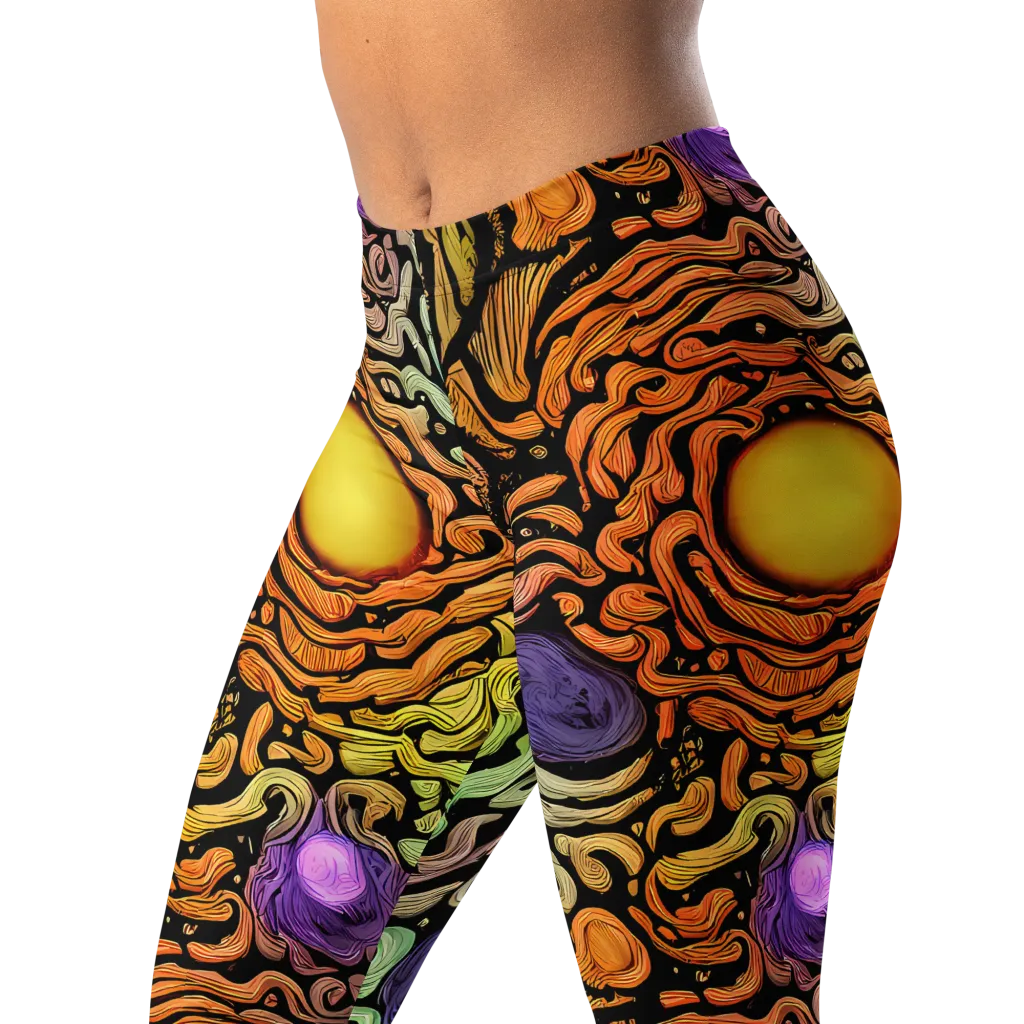 Psychedelic Harvest on Leggings — Left Front