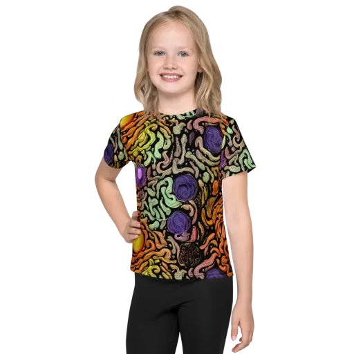 Psychedelic Harvest on a Kids Crew Neck T-Shirt