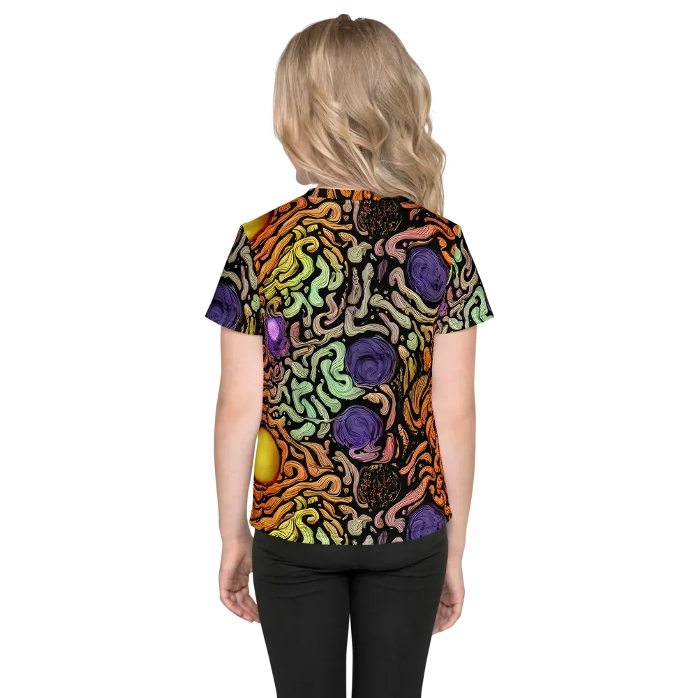 Psychedelic Harvest on Kids Crew Neck T-Shirt — Back