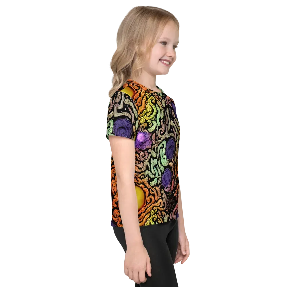 Psychedelic Harvest on Kids Crew Neck T-Shirt — Right