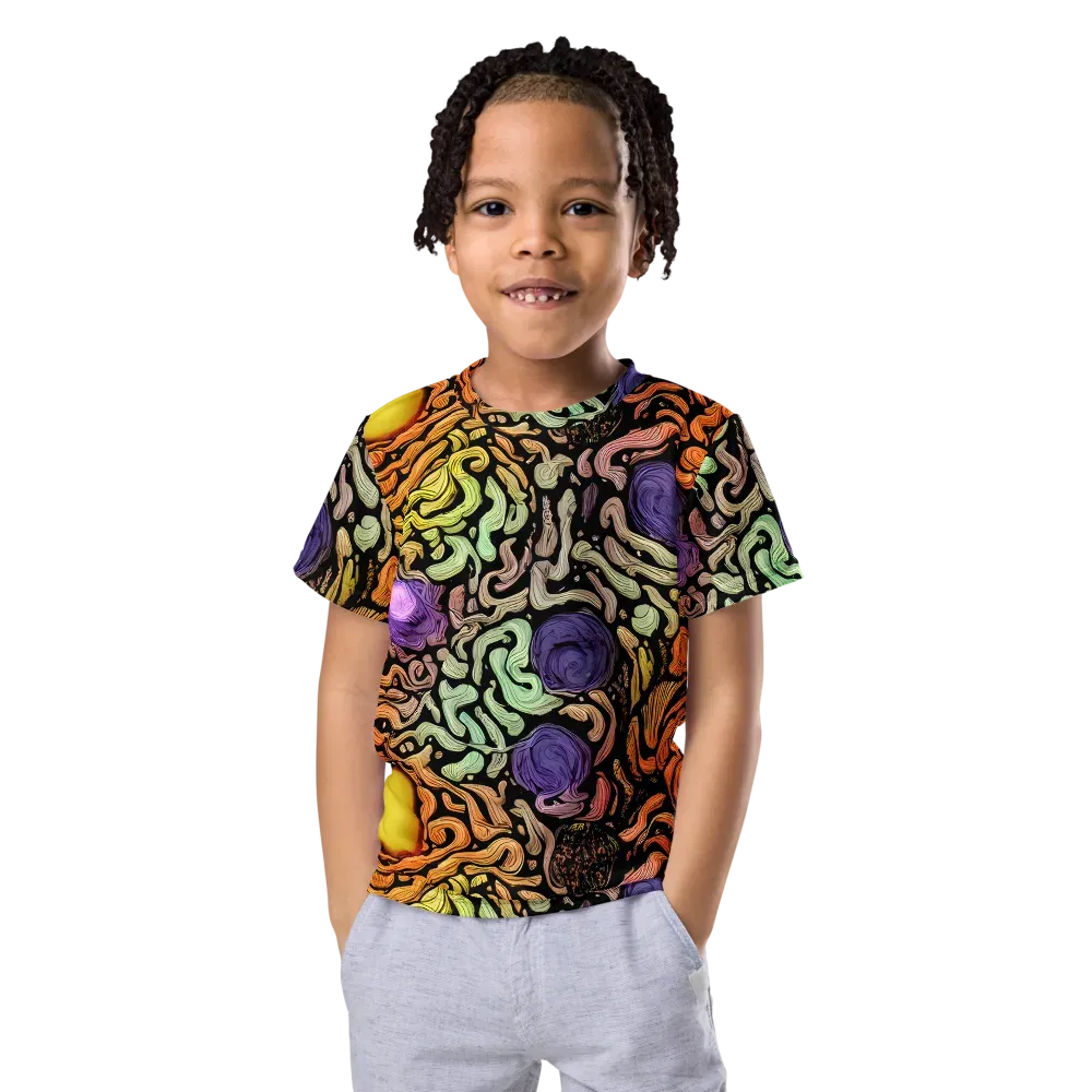 Psychedelic Harvest on Kids Crew Neck T-Shirt — Front