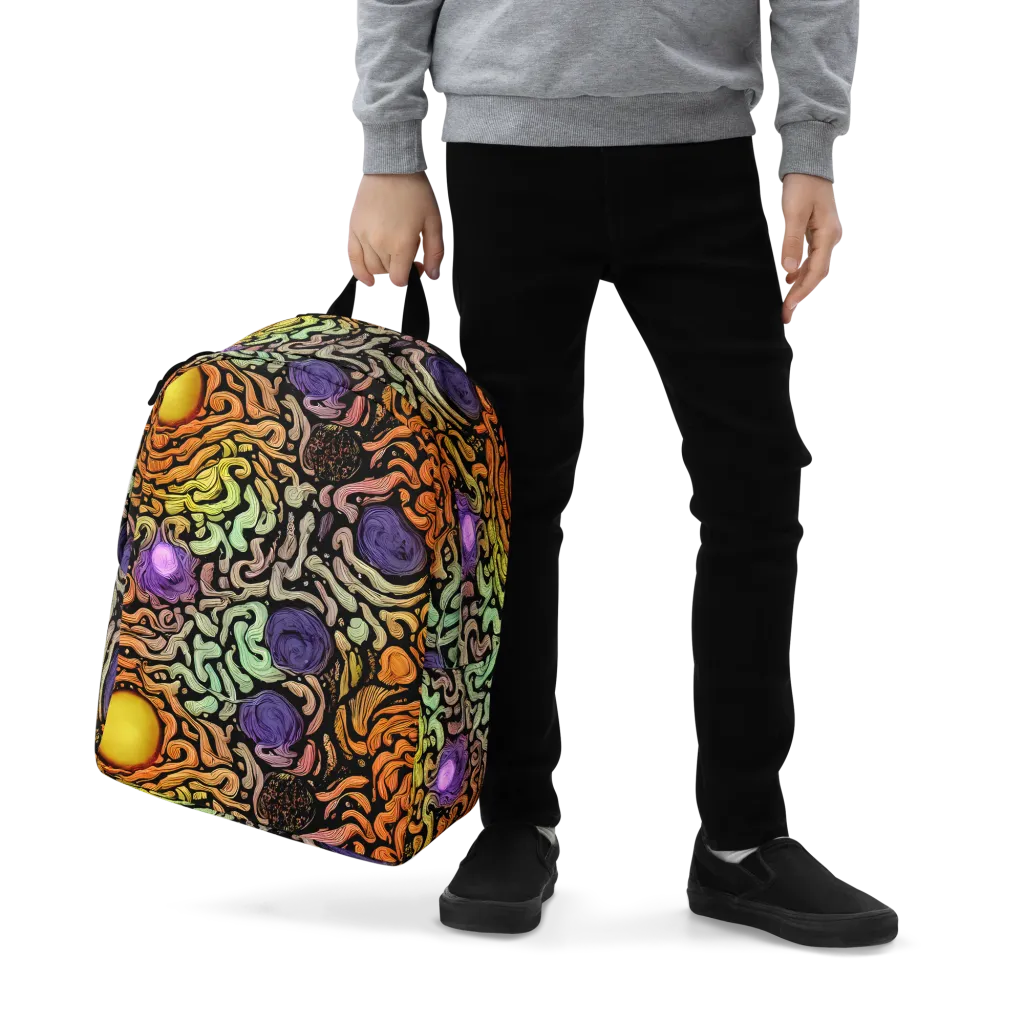 Psychedelic Harvest on Minimalist Backpack — Zoomed-in