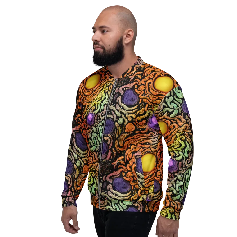 Psychedelic Harvest on Bomber Jacket — Left